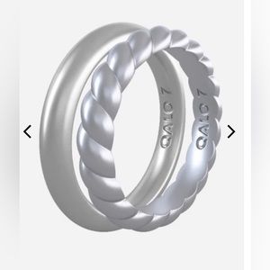 QALO women’s stackable silver silicone rings